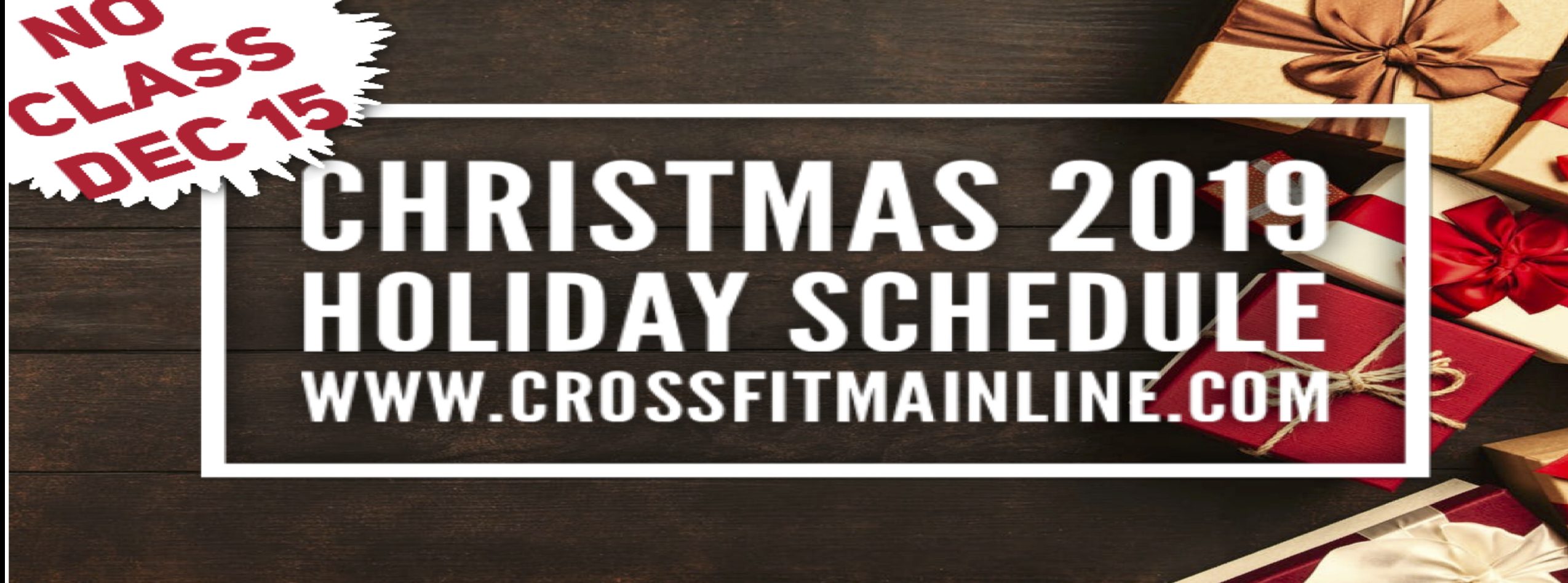2019 Christmas & New Year Holiday Schedule